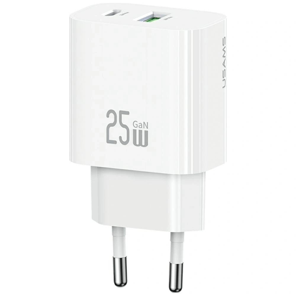 Ładowarka sieciowa USAMS CC315 T65 25W USB-A, USB-C Fast Charging biały