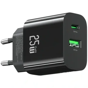 Ładowarka sieciowa USAMS CC315 T65 25W USB-A, USB-C Fast Charging czarny