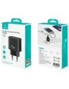 USAMS CC315 T65 25W USB-A, USB-C Rychlonabíjecí nástěnná nabíječka Černá