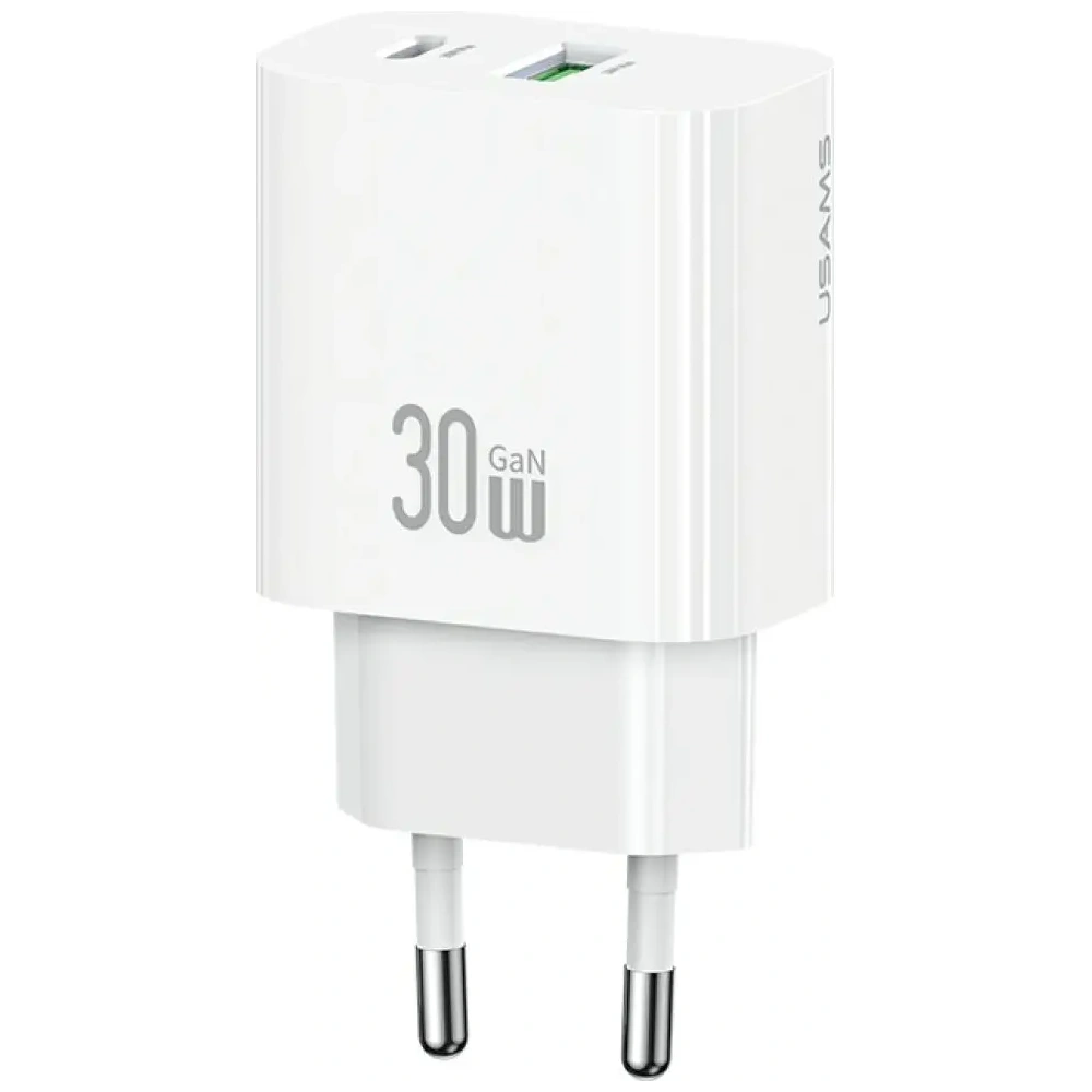 Ładowarka sieciowa USAMS CC316 T65 30W USB-A, USB-C Fast Charging biały