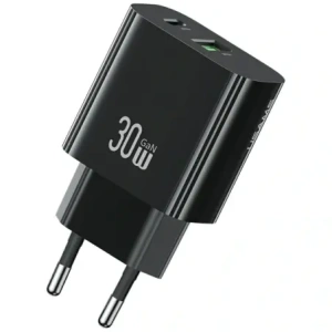 USAMS CC316 T65 30W USB-A, USB-C Rychlonabíjecí nástěnná nabíječka černá