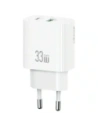 Ładowarka sieciowa USAMS CC317 T65 33W USB-A, USB-C Fast Charging biały