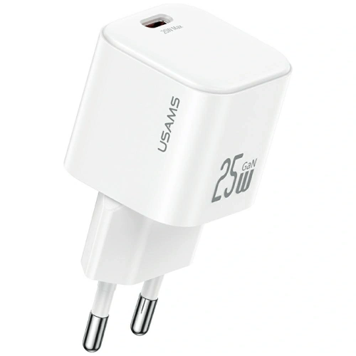Încărcător rapid mini USB-C alb USAMS JC Series CC289 25W GaN