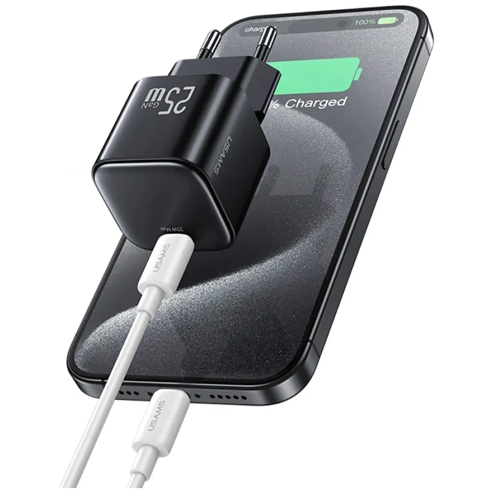 Ładowarka sieciowa USAMS JC Series CC289 25W GaN Mini Fast Charger USB-C czarny