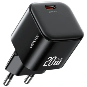 Încărcător de perete USAMS JO Series CC260 20W USB-C + Cablu USB-C la USB-C de 1m Alb
