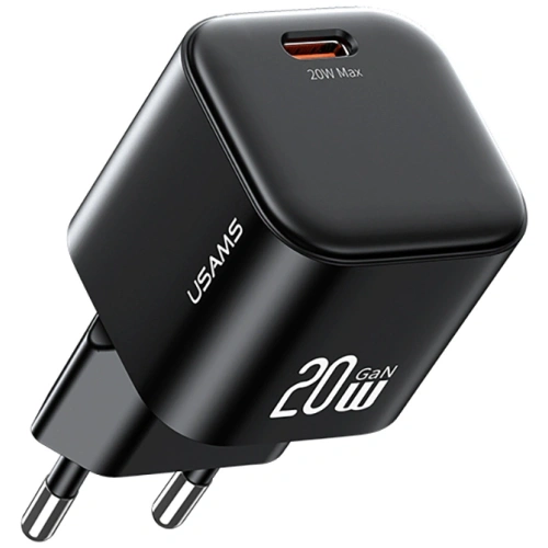 USAMS JO Series CC260 20W USB-C Nástěnný nabíječ + 1m USB-C na USB-C kabel Bílý