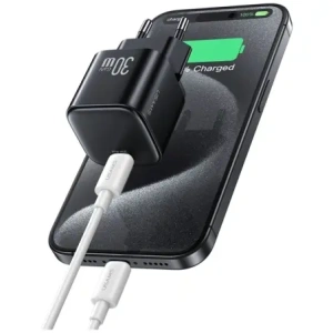 Încărcător de perete USAMS JO Series CC262 30W USB-C + cablu USB-C / Lightning de 1m Alb