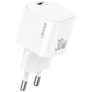 USAMS JO Series CC262 30W USB-C Nástěnná nabíječka + 1m USB-C / USB-C kabel Bílý