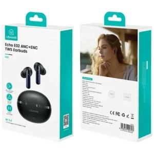 USAMS Echo E02 TWS ANC+ENC Bluetooth 5.3 Drahtlose In-Ear Kopfhörer (schwarz)