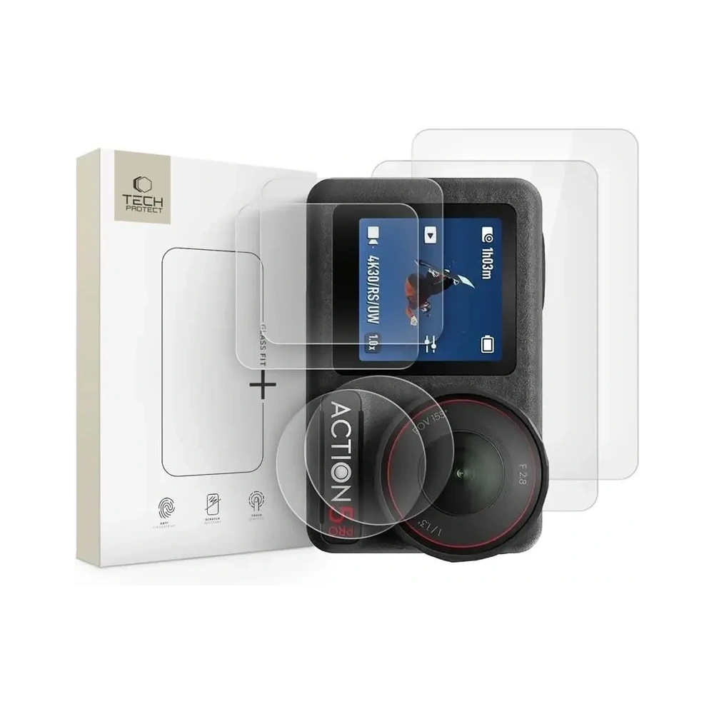Szkło hartowane Tech-Protect Glass Fit+ DJI Osmo Action 5 Pro Clear [2 PACK]
