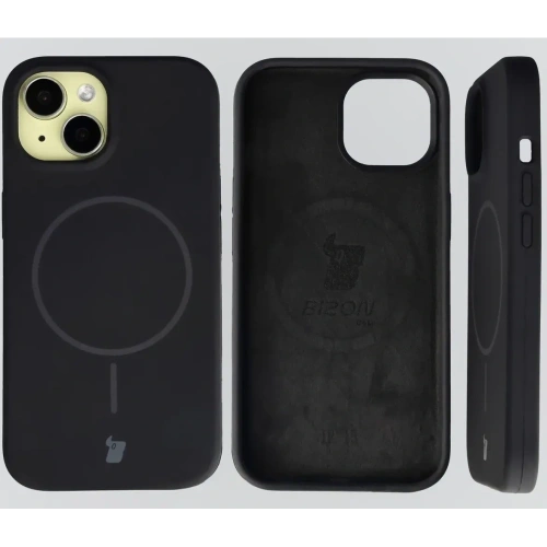 Bizon Soft Case mágneses Apple iPhone 15 fekete