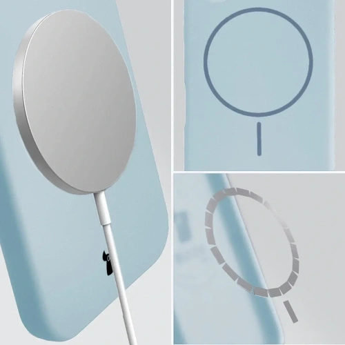 Bizon měkký obal magnetický Apple iPhone 15 modrý