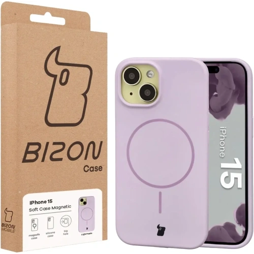 Husa Soft Case Magnetic pentru Apple iPhone 15, violet deschis
