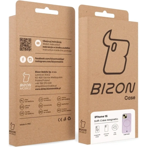 Bizon Soft Case Magnetic Apple iPhone 15 světle fialový