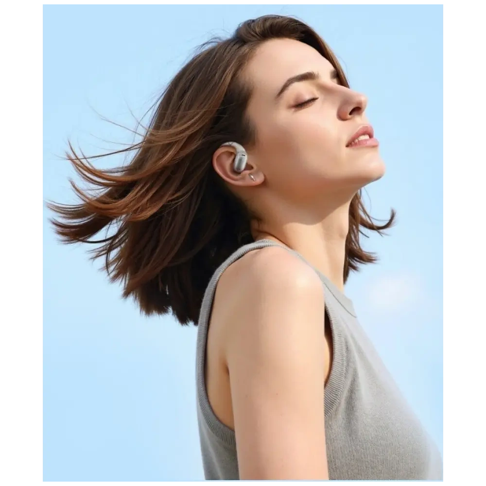 Bezprzewodowe słuchawki Open-Ear 4smarts SkyBuds OWS Bluetooth 5.4 z ekranem AI beżowy