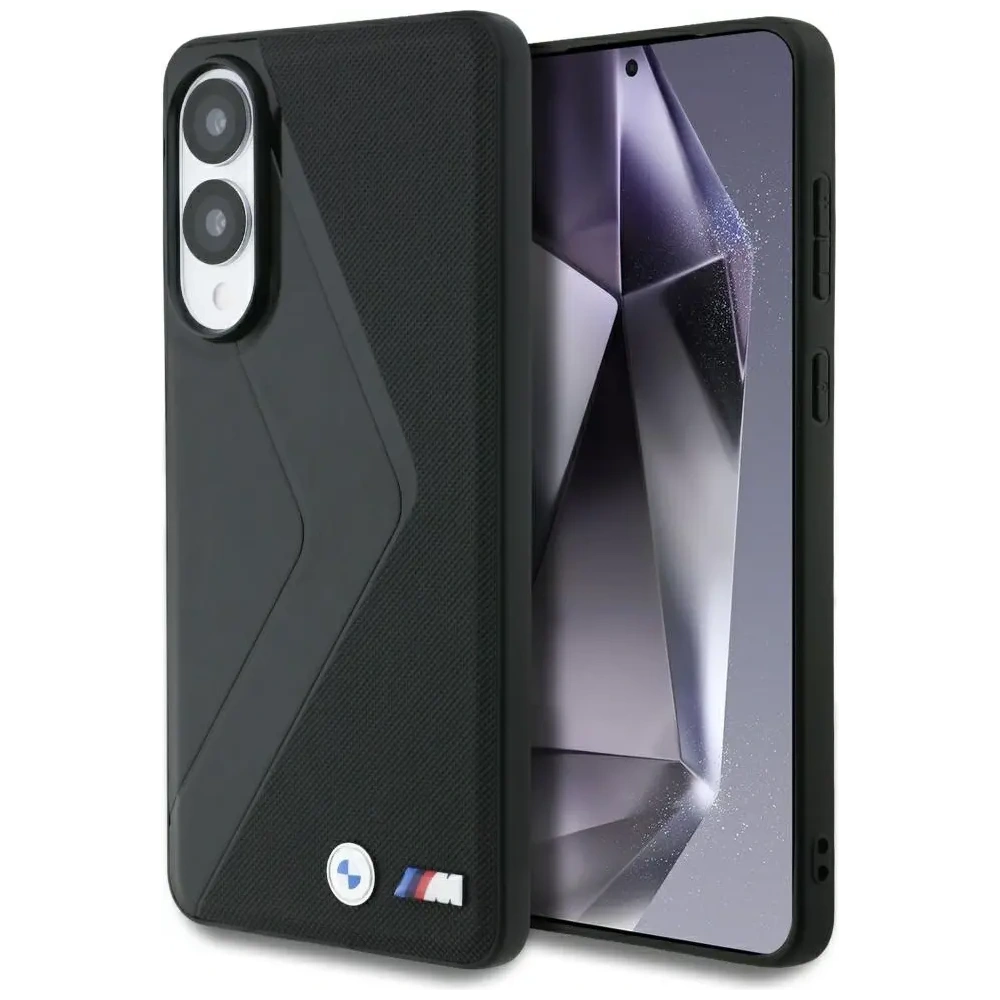 Etui BMW Leather Oversized Stripes MagSafe do Samsung Galaxy S25 Edge czarny