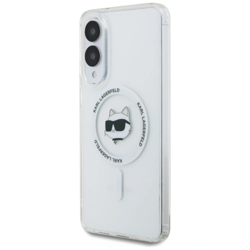 Etui Karl Lagerfeld Button Choupette Head Printed Logo MagSafe do Samsung Galaxy S25 Edge biały