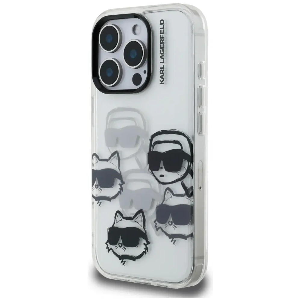 Etui Karl Lagerfeld IML Multi K&C Head Pattern do Apple iPhone 16 Pro przezroczysty