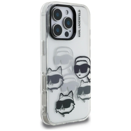 Etui Karl Lagerfeld IML Multi K&C Head Pattern do Apple iPhone 16 Pro przezroczysty