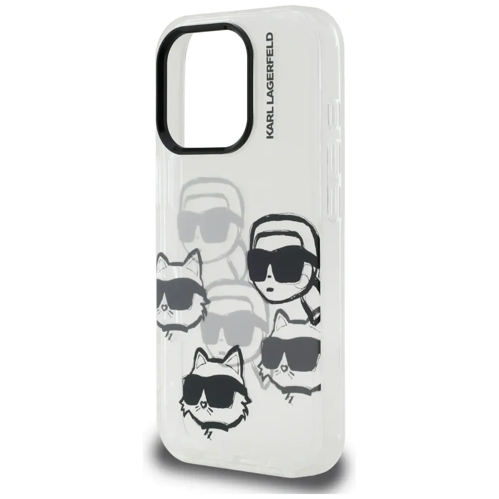 Etui Karl Lagerfeld IML Multi K&C Head Pattern do Apple iPhone 16 Pro przezroczysty