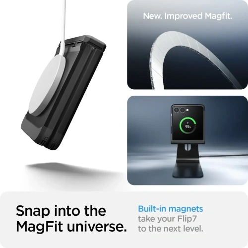 Spigen Tough Armor Pro Mag MagSafe Samsung Galaxy Z Flip 7 Schwarz