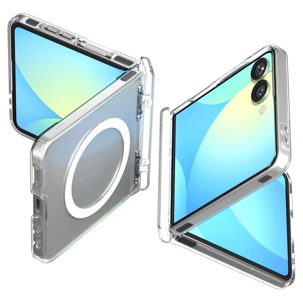 Etui Spigen Ultra Hybrid Pro Mag MagSafe do Samsung Galaxy Z Flip 7 Clear/white