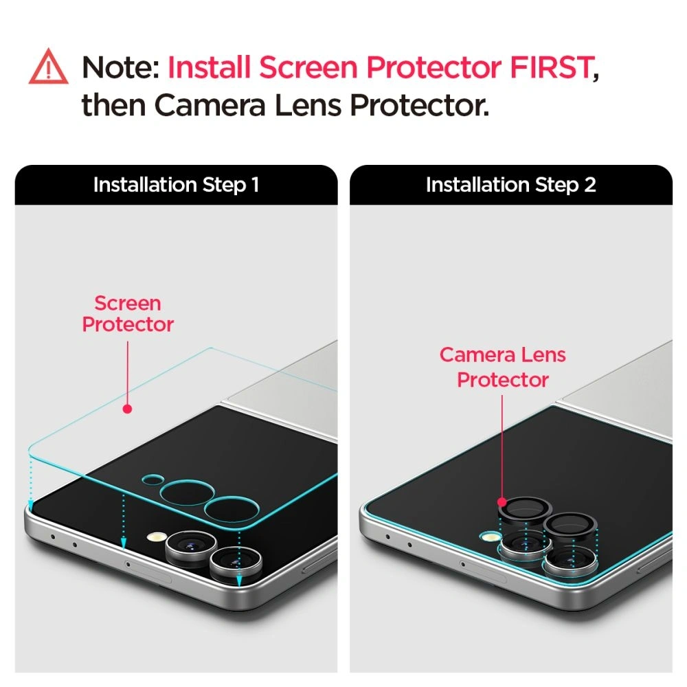 Szkło hartowane na aparat Spigen Optik Pro HD Glas.tr ez Fit Camera Protector do Samsung Galaxy Z Flip 7 Black [2 PACK] 