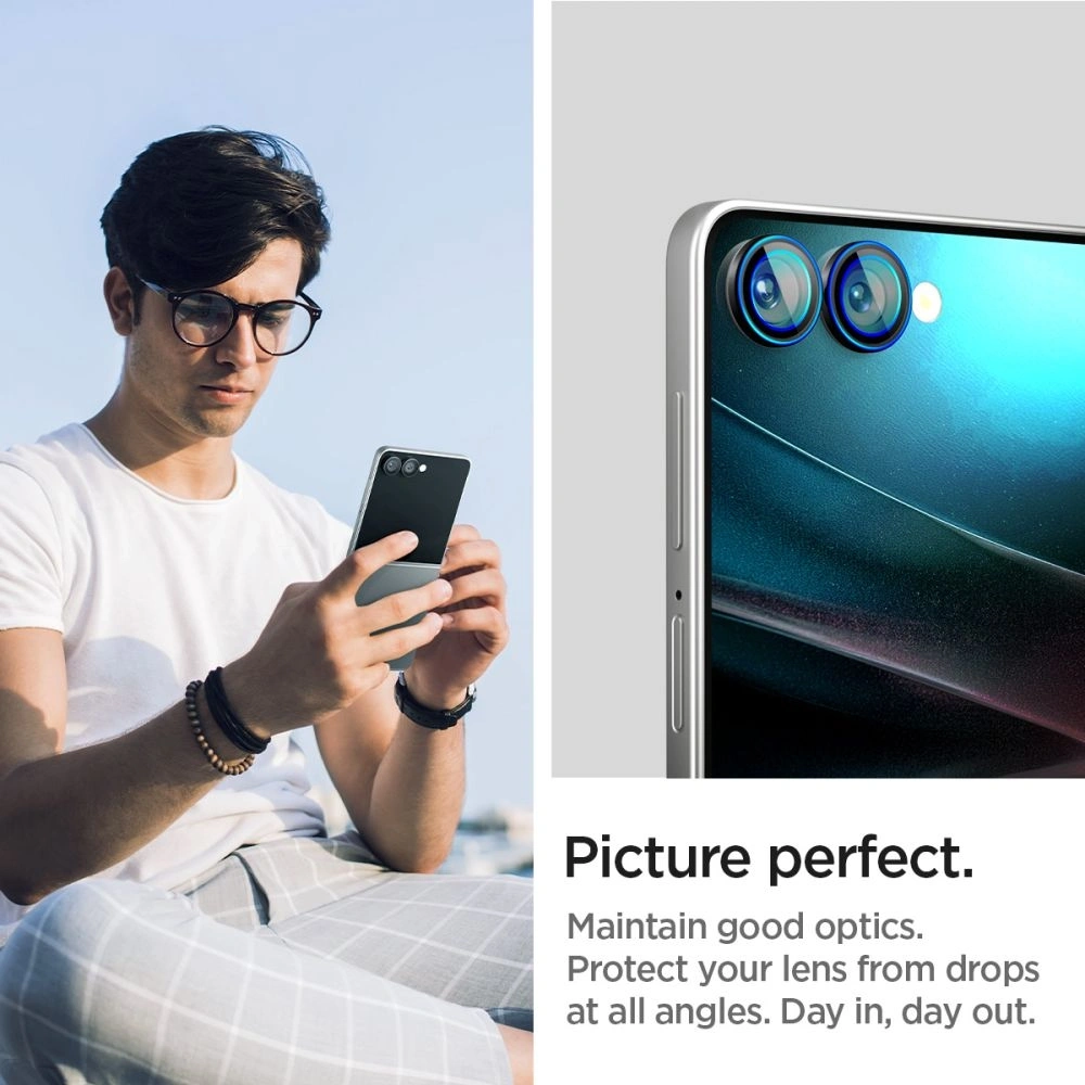 Szkło hartowane na aparat Spigen Optik Pro HD Glas.tr ez Fit Camera Protector do Samsung Galaxy Z Flip 7 Black [2 PACK] 