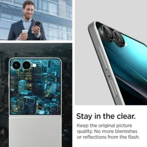 Szkło hartowane na aparat Spigen Optik Pro HD Glas.tr ez Fit Camera Protector do Samsung Galaxy Z Flip 7 Black [2 PACK] 