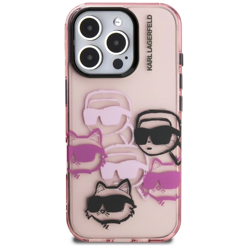 Etui Karl Lagerfeld IML Multi K&C Head Pattern do Apple iPhone 16 Pro różowy