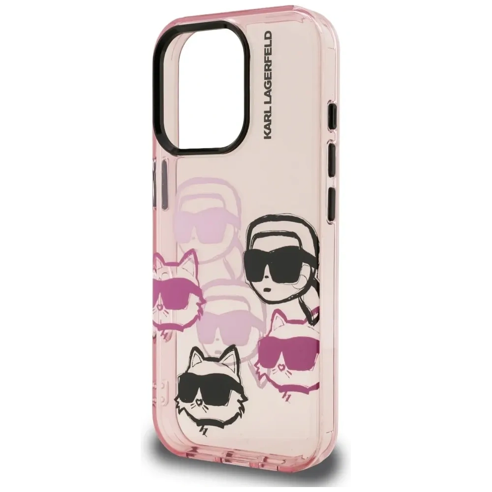 Etui Karl Lagerfeld IML Multi K&C Head Pattern do Apple iPhone 16 Pro różowy
