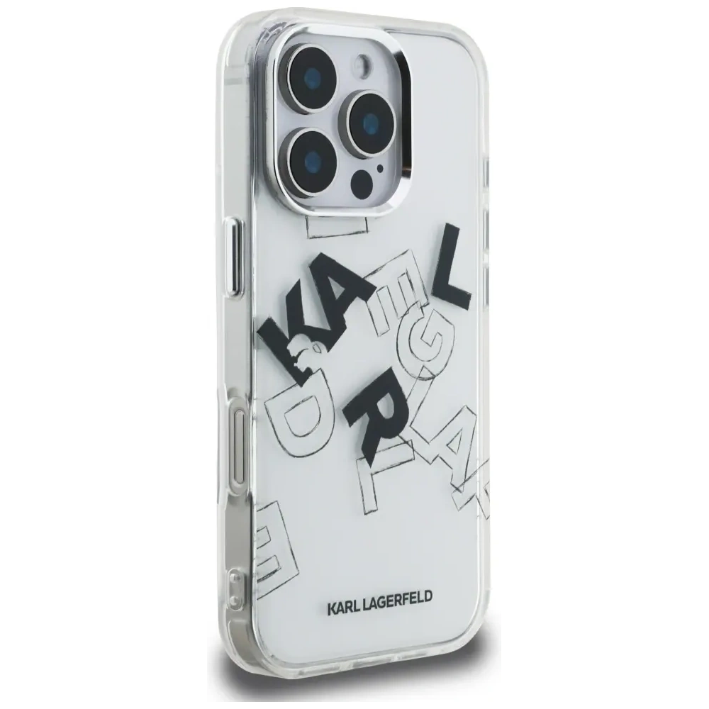 Etui Karl Lagerfeld IML Sketched Graphic do Apple iPhone 16 Pro Max przezroczysty