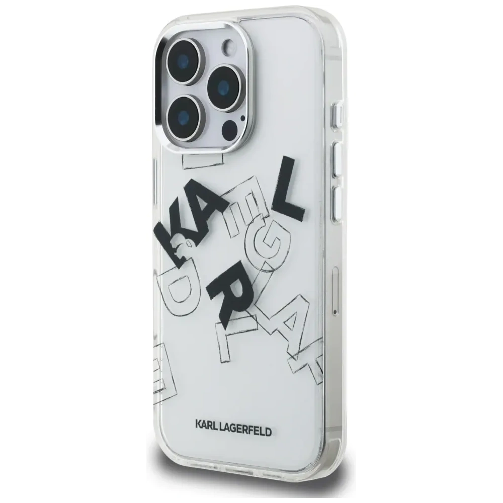 Etui Karl Lagerfeld IML Sketched Graphic do Apple iPhone 16 Pro przezroczysty