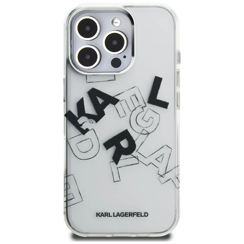Etui Karl Lagerfeld IML Sketched Graphic do Apple iPhone 16 Pro przezroczysty