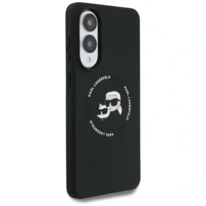 Etui Karl Lagerfeld Silicone Double Heads And Circle MagSafe do Samsung Galaxy S25 Edge czarny