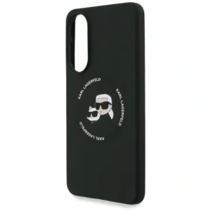 Etui Karl Lagerfeld Silicone Double Heads And Circle MagSafe do Samsung Galaxy S25 Edge czarny