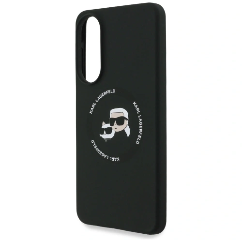 Etui Karl Lagerfeld Silicone Double Heads And Circle MagSafe do Samsung Galaxy S25 Edge czarny