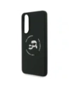 Etui Karl Lagerfeld Silicone Double Heads And Circle MagSafe do Samsung Galaxy S25 Edge czarny