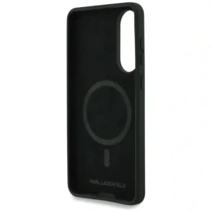 Etui Karl Lagerfeld Silicone Double Heads And Circle MagSafe do Samsung Galaxy S25 Edge czarny