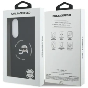 Etui Karl Lagerfeld Silicone Double Heads And Circle MagSafe do Samsung Galaxy S25 Edge czarny