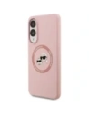 Etui Karl Lagerfeld Silicone Double Heads And Circle MagSafe do Samsung Galaxy S25 Edge różowy