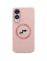 Etui Karl Lagerfeld Silicone Double Heads And Circle MagSafe do Samsung Galaxy S25 Edge różowy