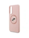 Etui Karl Lagerfeld Silicone Double Heads And Circle MagSafe do Samsung Galaxy S25 Edge różowy