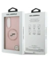 Etui Karl Lagerfeld Silicone Double Heads And Circle MagSafe do Samsung Galaxy S25 Edge różowy