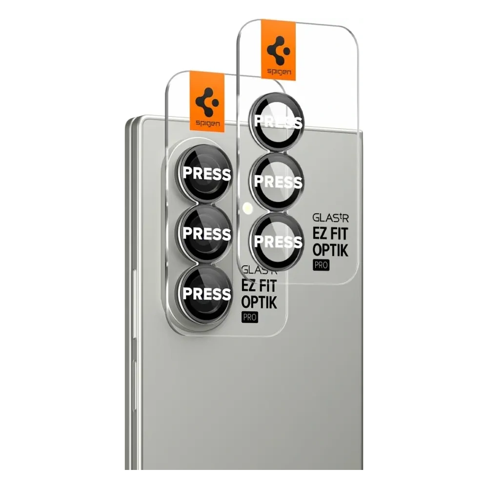 Szkło hartowane na aparat Spigen Optik Pro HD Glas.tr ez Fit Camera Protector do Samsung Galaxy Z Fold 7 Black [2 PACK]