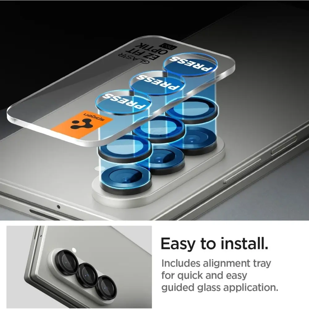 Szkło hartowane na aparat Spigen Optik Pro HD Glas.tr ez Fit Camera Protector do Samsung Galaxy Z Fold 7 Black [2 PACK]