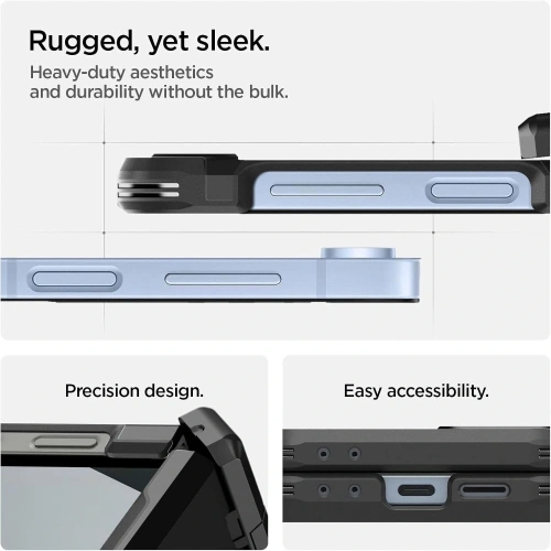 Spigen Tough Armor Pro Mag MagSafe Samsung Galaxy Z Flip 6 / 7 FE Fekete