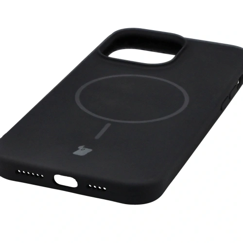 Silikonowe etui z pierścieniem magnetycznym Bizon Soft Case Magnetic do iPhone 14 Pro Max, czarne