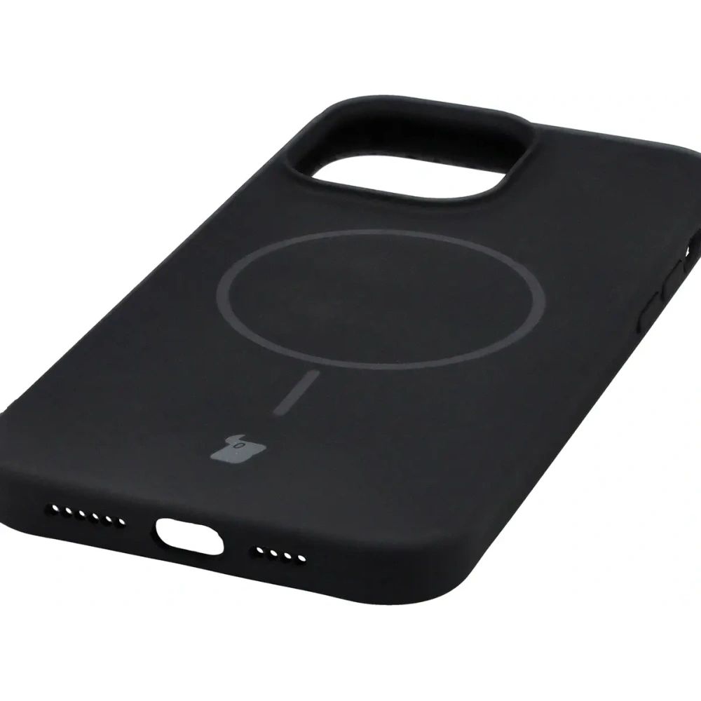 Silikonowe etui z pierścieniem magnetycznym Bizon Soft Case Magnetic do Apple iPhone 14 Pro Max czarne