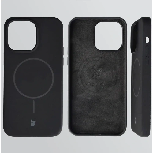 Silikonowe etui z pierścieniem magnetycznym Bizon Soft Case Magnetic do Apple iPhone 14 Pro Max czarne